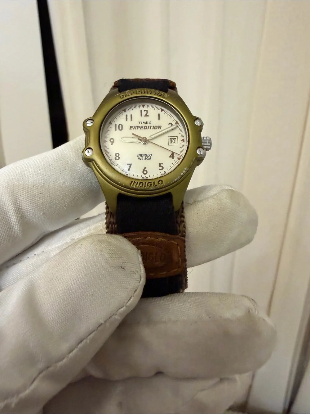 Vintage 1998 Timex Expedition Indiglo WR 50M Quartz Watch Olive Green H9